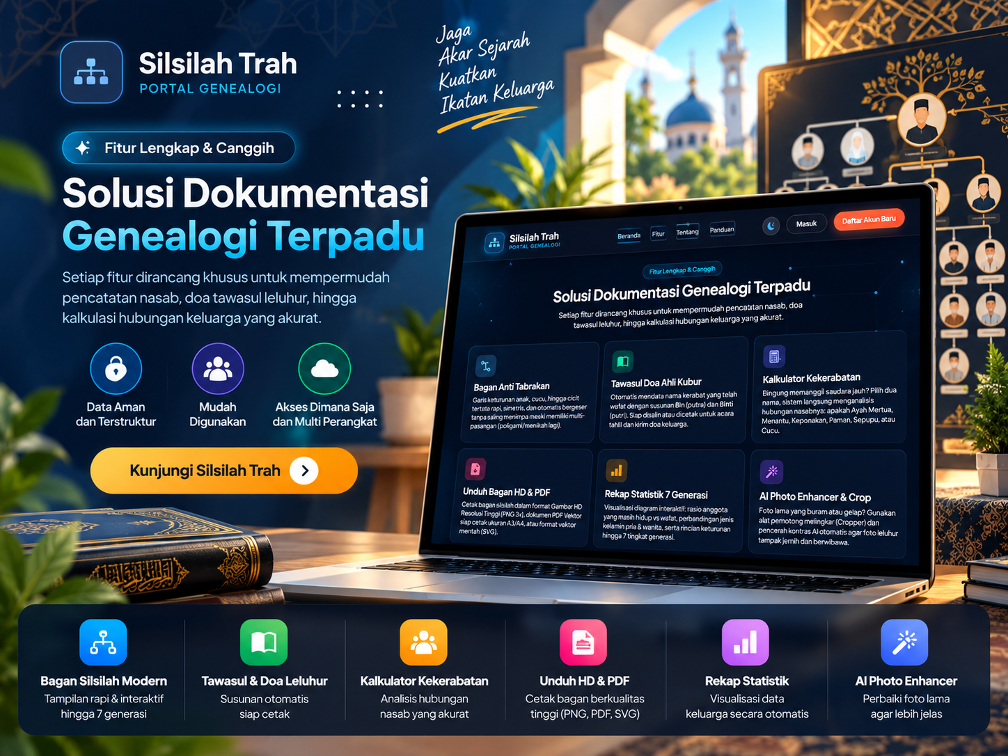 Aplikasi Pohon Keluarga & Nasab Interaktif