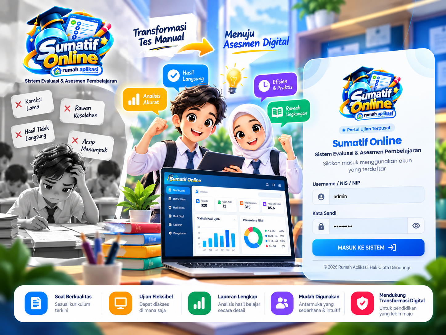Source Code Sistem CBT & Ujian Sekolah Anti-Curang