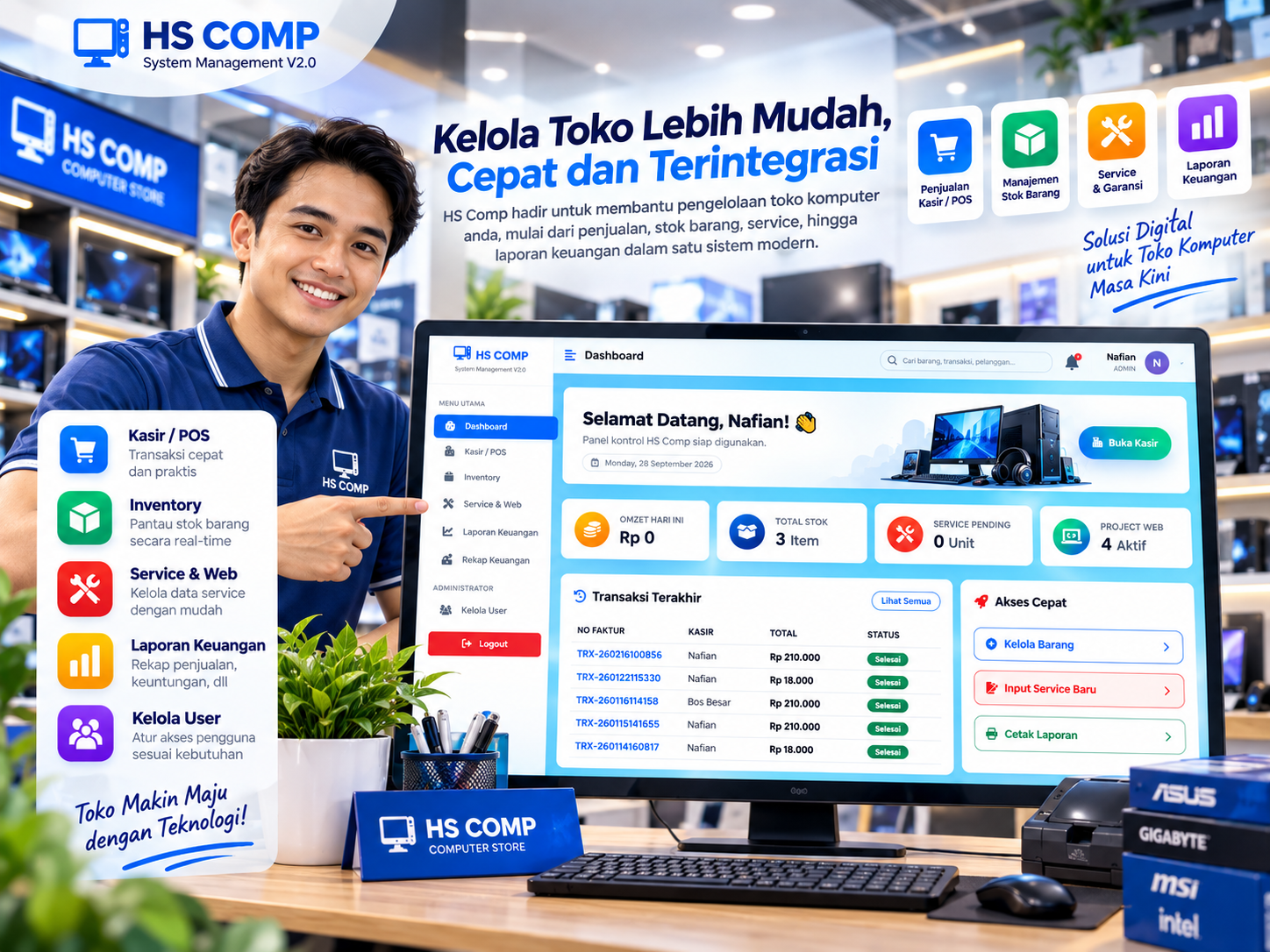 Sistem Kasir & Tracking Nota Terintegrasi
